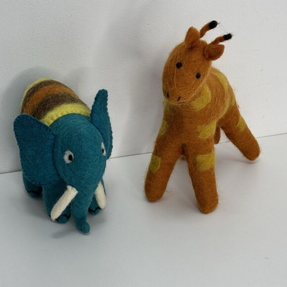 EN GRY & SIF Animal Toy Lot Wool Stuffed Elephant Giraffe SCANDINAVIAN - Picture 1 of 14